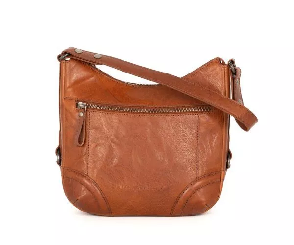 spikes & sparrow Spikes & Sparrow Leren Schoudertas – Candee – Brandy Cognac