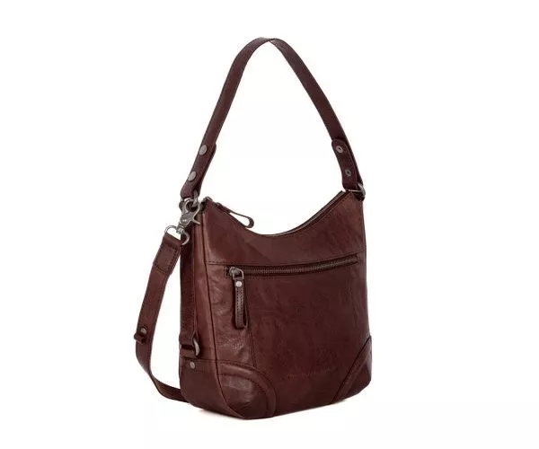 Spikes & Sparrow Spikes & Sparrow Leren Schoudertas – Candee – Donkerbruin