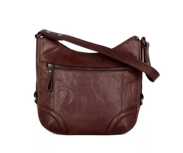 spikes & sparrow Spikes & Sparrow Leren Schoudertas – Candee – Donkerbruin