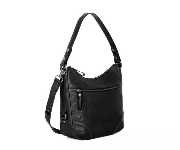 Spikes & Sparrow Spikes & Sparrow Leren Schoudertas – Candee – Zwart