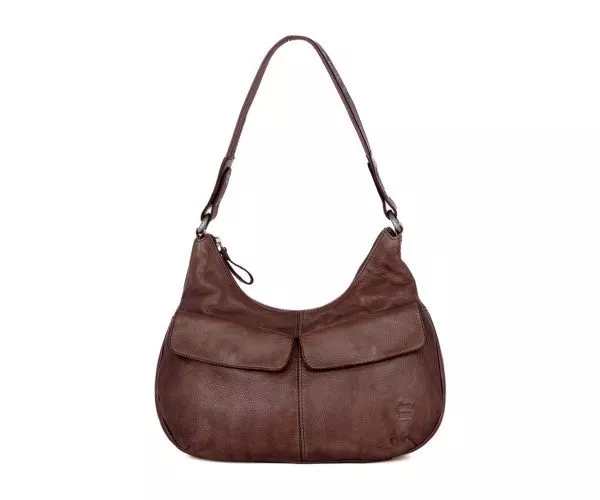 spikes & sparrow Spikes & Sparrow Leren Schoudertas – Caryn – Donkerbruin