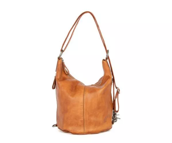 spikes & sparrow Spikes & Sparrow Leren Schoudertas – Claudria – Brandy Cognac