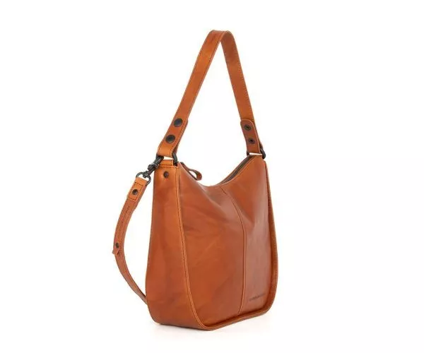 Spikes & Sparrow Spikes & Sparrow Leren Schoudertas – Colleen – Brandy Cognac