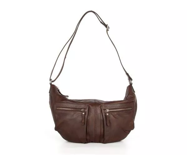 spikes & sparrow Spikes & Sparrow Leren Schoudertas / Crossbodytas – Ellie – Donkerbruin