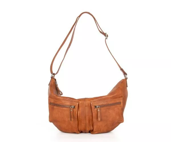 spikes & sparrow Spikes & Sparrow Leren Schoudertas / Crossbodytas – Ellie – Brandy Cognac