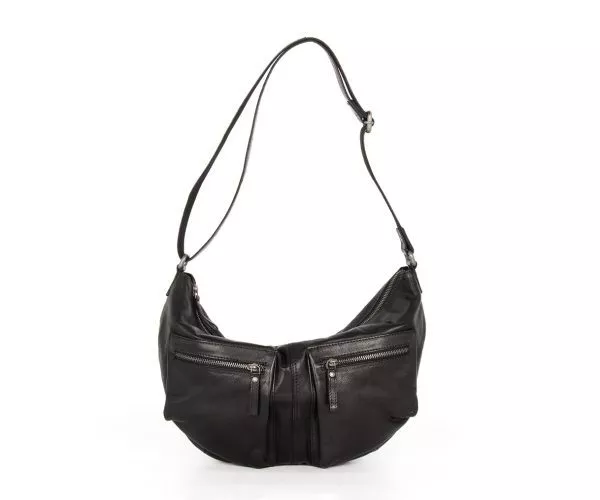 spikes & sparrow Spikes & Sparrow Leren Schoudertas / Crossbodytas – Ellie – Zwart