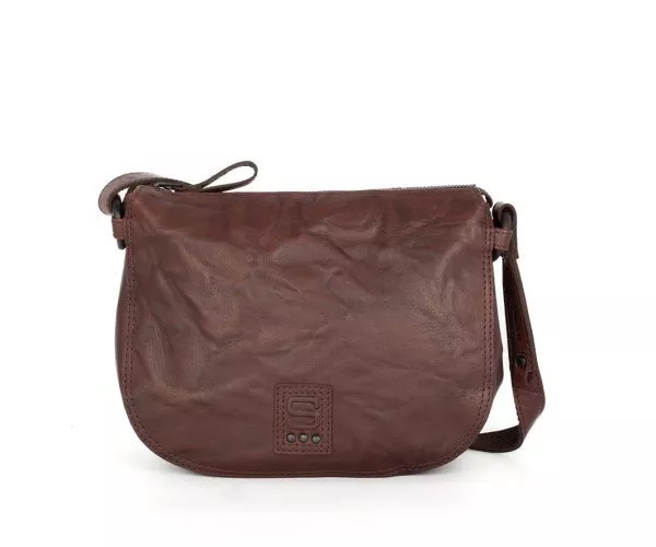 spikes & sparrow Spikes & Sparrow Leren Schoudertas / Crossbodytas – Hannah – Donkerbruin