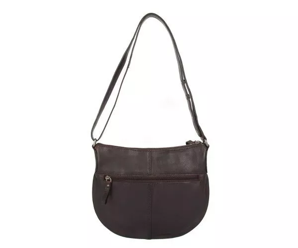 Spikes & Sparrow Spikes & Sparrow Leren Schoudertas – Hortense – Donkerbruin