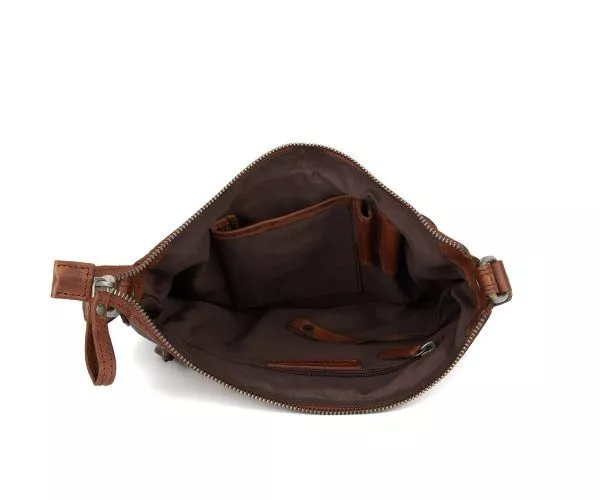 Spikes & Sparrow Spikes & Sparrow Leren Schoudertas – Hortense – Donkerbruin