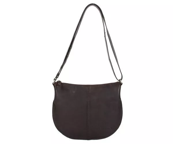spikes & sparrow Spikes & Sparrow Leren Schoudertas – Hortense – Donkerbruin