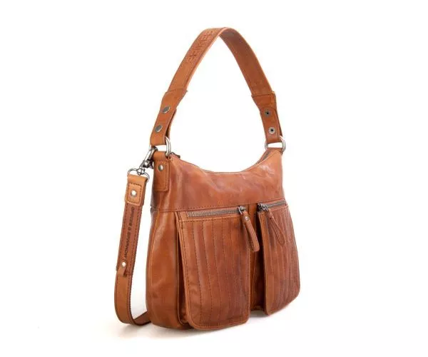 Spikes & Sparrow Spikes & Sparrow Leren Schoudertas – Kinsley – Brandy Cognac