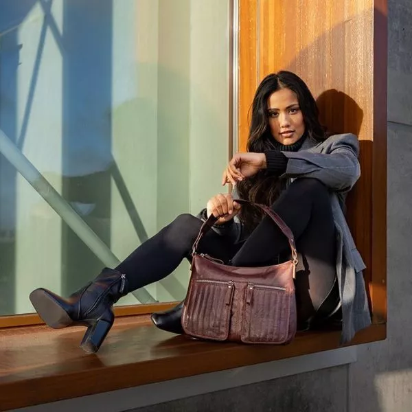 Spikes & Sparrow Spikes & Sparrow Leren Schoudertas – Kinsley – Donkerbruin