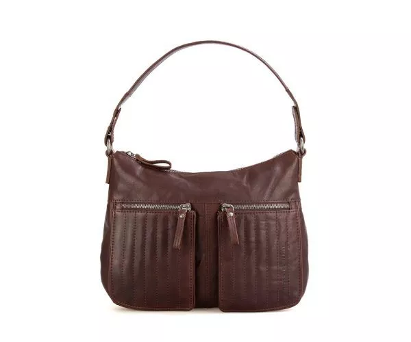 Spikes & Sparrow Spikes & Sparrow Leren Schoudertas – Kinsley – Donkerbruin