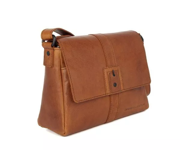 Spikes & Sparrow Spikes & Sparrow Leren Schoudertas – Loretta – Brandy Cognac