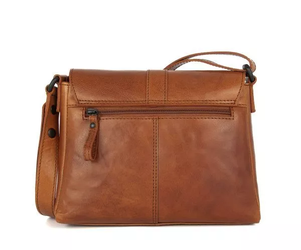 Spikes & Sparrow Spikes & Sparrow Leren Schoudertas – Loretta – Brandy Cognac