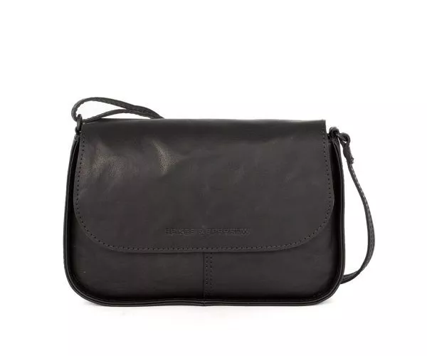 spikes & sparrow Spikes & Sparrow Leren Schoudertas met klep – Jana – Zwart