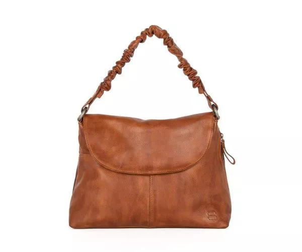 spikes & sparrow Spikes & Sparrow Leren Schoudertas met klep – Kimberly – Brandy Cognac