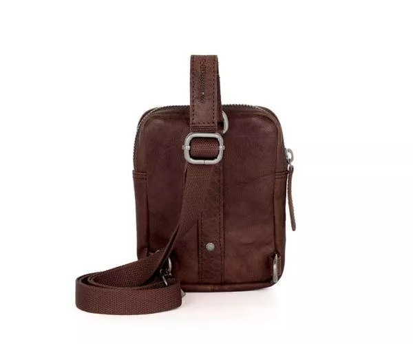 Spikes & Sparrow Spikes & Sparrow Leren Schoudertas – Miami – Donkerbruin