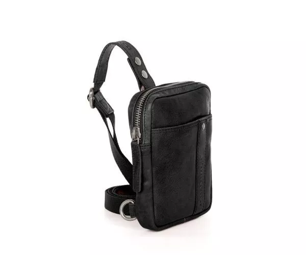 Spikes & Sparrow Spikes & Sparrow Leren Schoudertas – Miami – Zwart