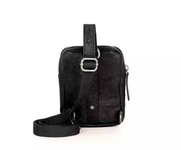 Spikes & Sparrow Spikes & Sparrow Leren Schoudertas – Miami – Zwart