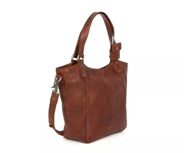 Spikes & Sparrow Spikes & Sparrow Leren Schoudertas – Micha – Brandy Cognac