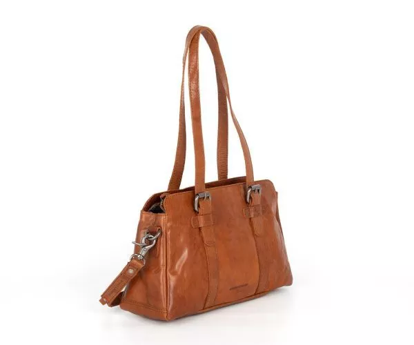 Spikes & Sparrow Spikes & Sparrow Leren Schoudertas – Oklahoma – Brandy Cognac