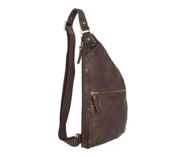 Spikes & Sparrow Spikes & Sparrow Leren Schoudertas – Reese – Donkerbruin