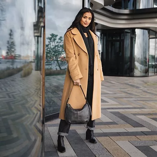 Spikes & Sparrow Spikes & Sparrow Leren Schoudertas – River – Mud