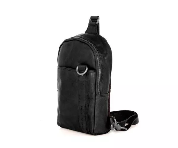 Spikes & Sparrow Spikes & Sparrow Leren Schoudertas – Washington – Zwart