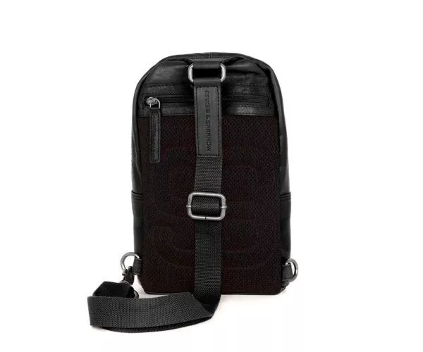 Spikes & Sparrow Spikes & Sparrow Leren Schoudertas – Washington – Zwart