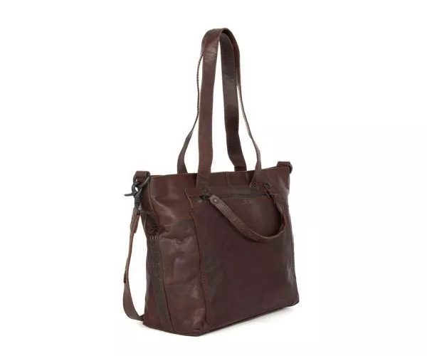 Spikes & Sparrow Spikes & Sparrow Leren Shopper – August – Donkerbruin