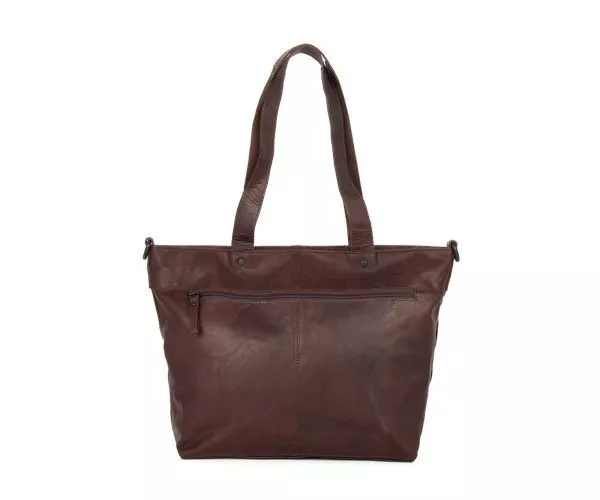 Spikes & Sparrow Spikes & Sparrow Leren Shopper – August – Donkerbruin