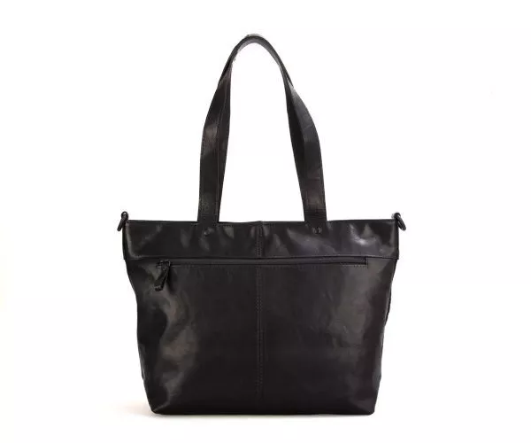 Spikes & Sparrow Spikes & Sparrow Leren Shopper – August – Zwart