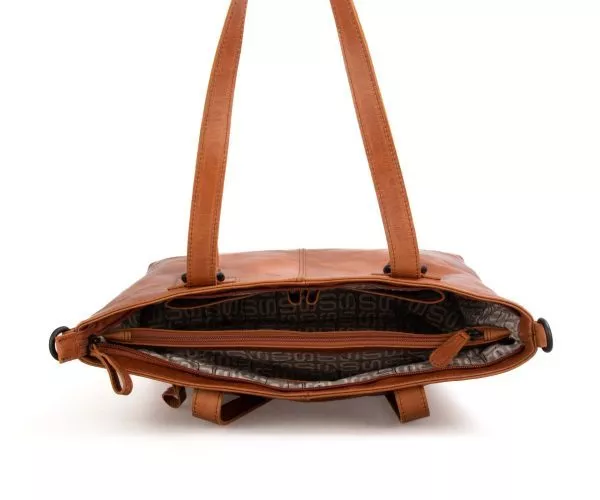 Spikes & Sparrow Spikes & Sparrow Leren Shopper – Ava – Zwart