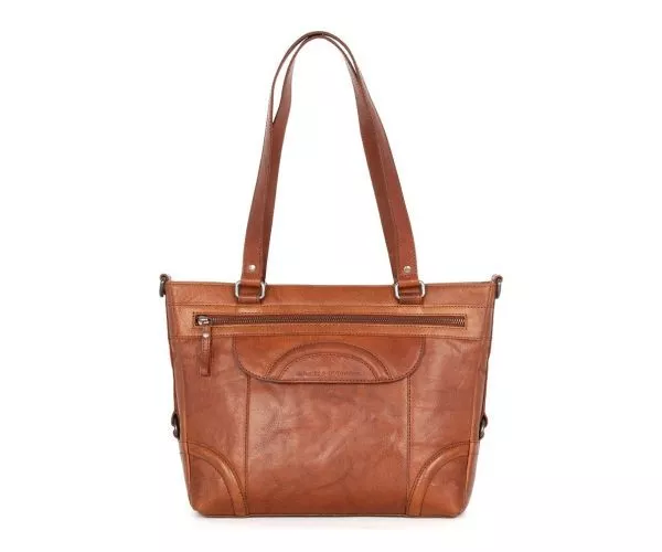 spikes & sparrow Spikes & Sparrow Leren Shopper- Christyn – Brandy Cognac