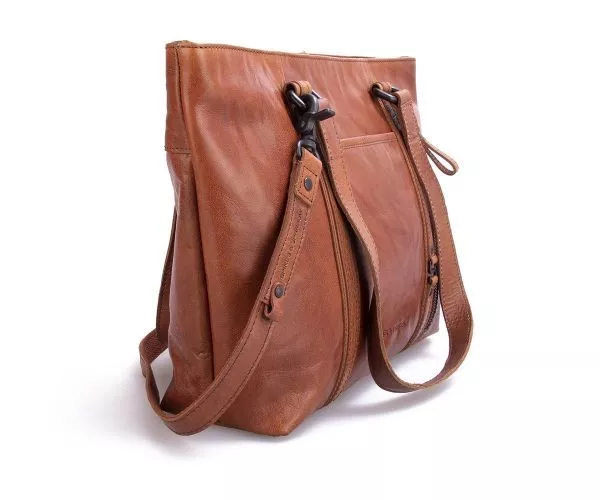 Spikes & Sparrow Spikes & Sparrow Leren Shopper – Gaby – Donkerbruin