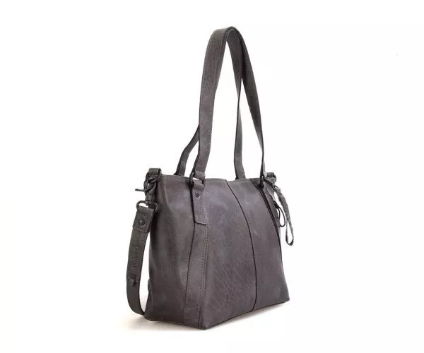 Spikes & Sparrow Spikes & Sparrow Leren Shopper – Isabel – Grijs