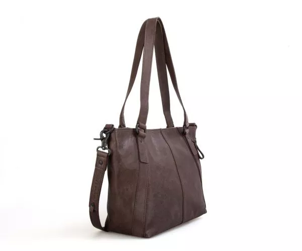 Spikes & Sparrow Spikes & Sparrow Leren Shopper – Isabel – Mud