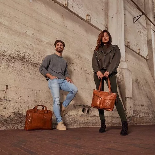 Spikes & Sparrow Spikes & Sparrow Leren Shopper – José – Donkerbruin