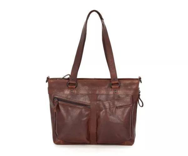 spikes & sparrow Spikes & Sparrow Leren Shopper – José – Donkerbruin