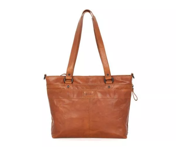 spikes & sparrow Spikes & Sparrow Leren Shopper – Lavendar – Brandy Cognac