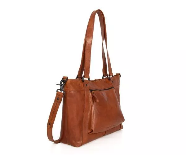 Spikes & Sparrow Spikes & Sparrow Leren Shopper – Luca – Brandy Cognac