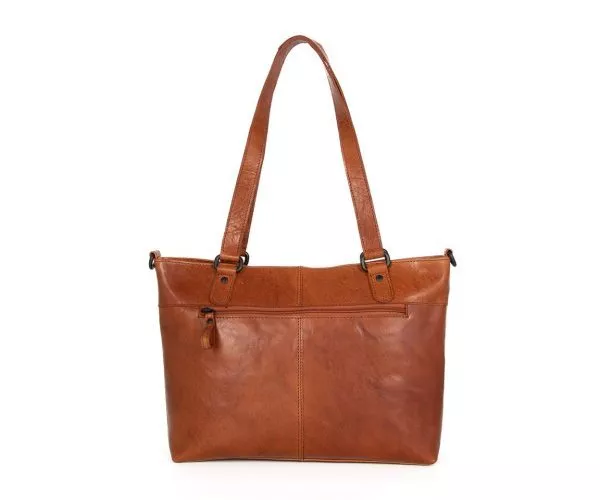 Spikes & Sparrow Spikes & Sparrow Leren Shopper – Luca – Brandy Cognac