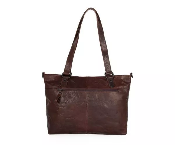 Spikes & Sparrow Spikes & Sparrow Leren Shopper – Luca – Donkerbruin