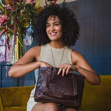 Spikes & Sparrow Spikes & Sparrow Leren Shopper – Luca – Zwart