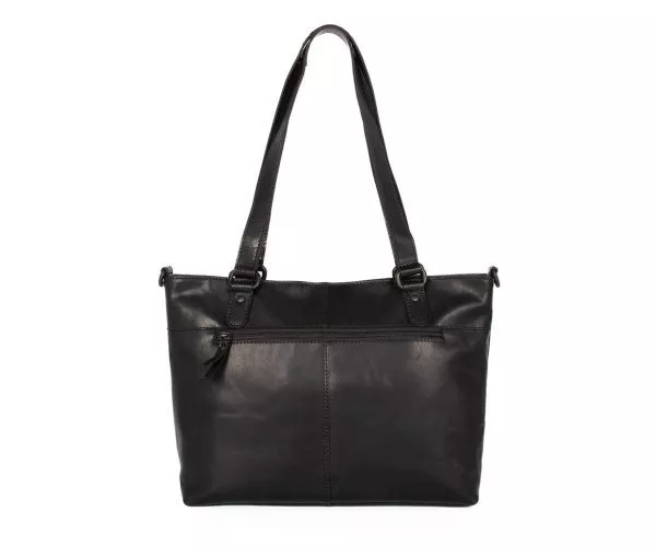 Spikes & Sparrow Spikes & Sparrow Leren Shopper – Luca – Zwart