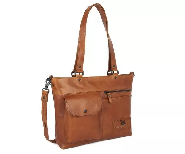 Spikes & Sparrow Spikes & Sparrow Leren Shopper – Marjorie – Brandy Cognac