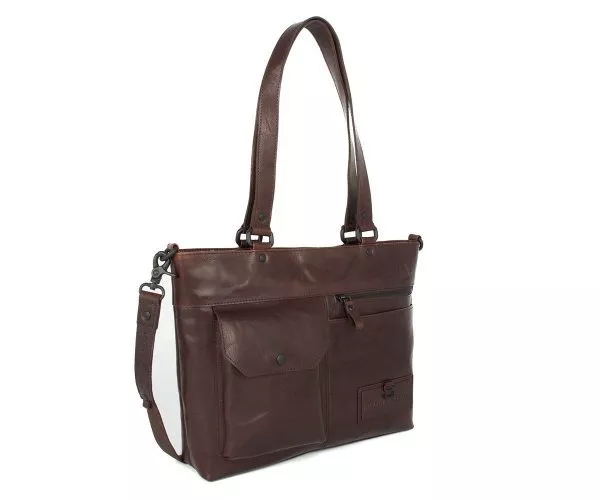 Spikes & Sparrow Spikes & Sparrow Leren Shopper – Marjorie – Donkerbruin