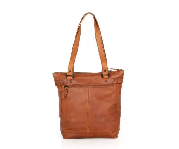 Spikes & Sparrow Spikes & Sparrow Leren Shopper / Schoudertas – Nora – Brandy Cognac