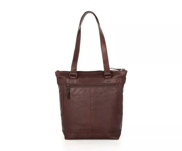 Spikes & Sparrow Spikes & Sparrow Leren Shopper / Schoudertas – Nora – Donkerbruin